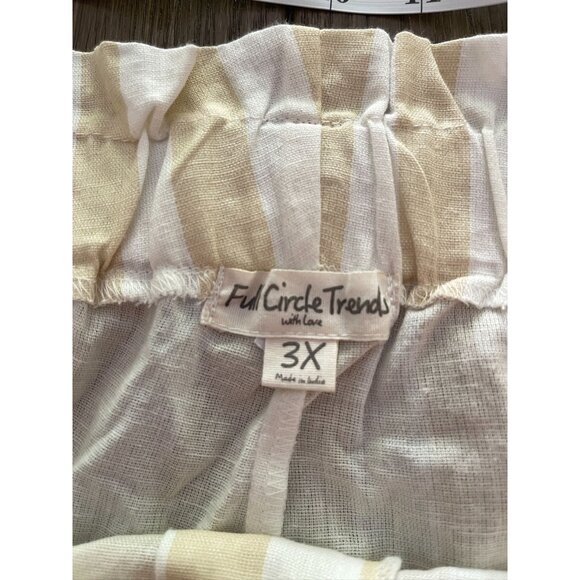NWT Full Circle Trends Women's Striped Cotton Shorts - Picture 3 of 7